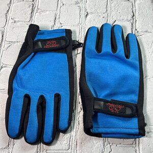 Vintage Nashbar Men's Cycling Leather Gloves Size Large Blue Black